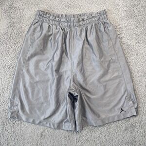 Air Jordan Dazzle Shorts Silver Shiny Basketball Baggy Mens XL Vtg Y2K Long 10in